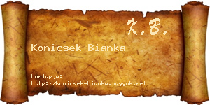Konicsek Bianka névjegykártya